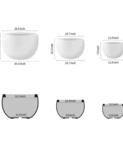 KANTE 20 in., 16 in. and 12 in. W Pure White Concrete Round Elegant Planters (Set of 3), Outdoor Indoor Modern Planter Pots 14 KANTE 20 in., 16 in. and 12 in. W Pure White Concrete Round Elegant Planters (Set of 3), Outdoor Indoor Modern Planter Pots -Vigoro sales Store pure white kante plant pots rc0049abc c80011 1f 1000