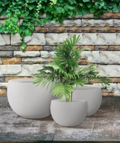 KANTE 20 in., 16 in. and 12 in. W Pure White Concrete Round Elegant Planters (Set of 3), Outdoor Indoor Modern Planter Pots 16 KANTE 20 in., 16 in. and 12 in. W Pure White Concrete Round Elegant Planters (Set of 3), Outdoor Indoor Modern Planter Pots -Vigoro sales Store pure white kante plant pots rc0049abc c80011 fa 1000