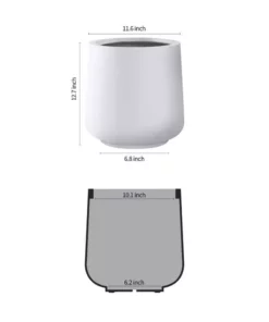 KANTE 13.4 in. H Pure White Tuliped Round Concrete Planter, Outdoor Indoor Large Planter Pots, Containers with Drainage Holes 9 KANTE 13.4 in. H Pure White Tuliped Round Concrete Planter, Outdoor Indoor Large Planter Pots, Containers with Drainage Holes -Vigoro sales Store pure white kante plant pots rf2015022c c80011 4f 1000