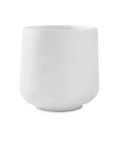 KANTE 13.4 in. H Pure White Tuliped Round Concrete Planter, Outdoor Indoor Large Planter Pots, Containers with Drainage Holes
