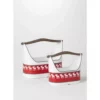 SULLIVANS Red and White Reindeer Metal Trugs with Wood Handles (Set of 2)