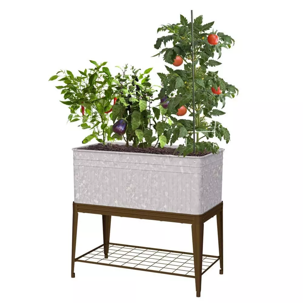 Vigoro Vintage Steel Stand Up Garden Planter with Stand 5 Vigoro Vintage Steel Stand Up Garden Planter with Stand - Image 3