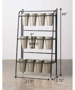 SULLIVANS Metal 12 Vase Floral Display -Vigoro sales Store silver sullivans plant pots met1474 1f 1000