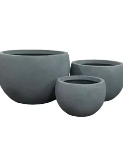 KANTE 20 in., 16 in. and 12 in. W Round Slate Gray Concrete/Fiberglass Indoor Outdoor Elegant Bowl Planters (Set of 3) -Vigoro sales Store slate gray kante plant pots osc0049abc c60611 c3 1000