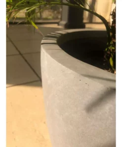 KANTE 18", 14" and 10"W Round Slate Gray Lightweight Concrete/Fiberglass Indoor Outdoor Elegant Seamless Planters (Set of 3) -Vigoro sales Store slate gray kante plant pots osc0050abc c60611 1f 1000