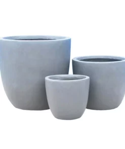 KANTE 18", 14" and 10"W Round Slate Gray Lightweight Concrete/Fiberglass Indoor Outdoor Elegant Seamless Planters (Set of 3) -Vigoro sales Store slate gray kante plant pots osc0050abc c60611 c3 1000