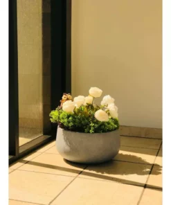 KANTE 20 in. W Round Slate Gray Lightweight Concrete/Fiberglass Indoor Outdoor Elegant Bowl Planter -Vigoro sales Store slate gray kante plant pots osc0051c c60611 1f 1000