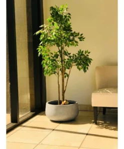 KANTE 20 in. W Round Slate Gray Lightweight Concrete/Fiberglass Indoor Outdoor Elegant Bowl Planter -Vigoro sales Store slate gray kante plant pots osc0051c c60611 44 1000