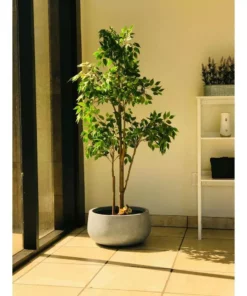 KANTE 20 in. W Round Slate Gray Lightweight Concrete/Fiberglass Indoor Outdoor Elegant Bowl Planter -Vigoro sales Store slate gray kante plant pots osc0051c c60611 76 1000