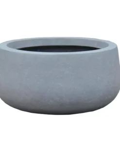 KANTE 20 in. W Round Slate Gray Lightweight Concrete/Fiberglass Indoor Outdoor Elegant Bowl Planter -Vigoro sales Store slate gray kante plant pots osc0051c c60611 c3 1000