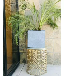 KANTE 10 in. W Square Slate Gray Lightweight Concrete/Fiberglass Indoor Outdoor Modern Elegant Planter -Vigoro sales Store slate gray kante plant pots osf0001a c60611 1f 1000