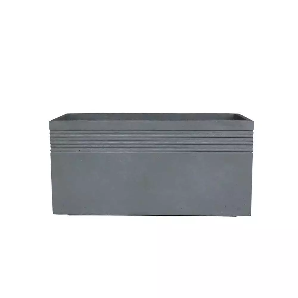 KANTE 31.5 in. L Rectangular Slate Gray Concrete/Fiberglass Indoor Outdoor Modern Elegant Planter 5 KANTE 31.5 in. L Rectangular Slate Gray Concrete/Fiberglass Indoor Outdoor Modern Elegant Planter - Image 3