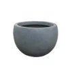 KANTE 8 in. Tall Slate Gray Lightweight Concrete Outdoor Round Bowl Planter