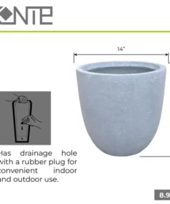 KANTE 12 in. Tall Slate Gray Lightweight Concrete Round Modern Outdoor Planter 15 KANTE 12 in. Tall Slate Gray Lightweight Concrete Round Modern Outdoor Planter -Vigoro sales Store slate gray kante plant pots rc0050b c60611 44 1000