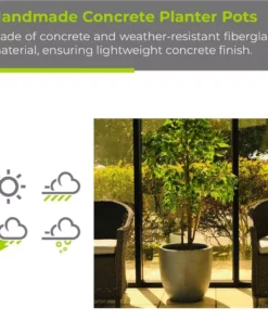 KANTE 12 in. Tall Slate Gray Lightweight Concrete Round Modern Outdoor Planter 16 KANTE 12 in. Tall Slate Gray Lightweight Concrete Round Modern Outdoor Planter -Vigoro sales Store slate gray kante plant pots rc0050b c60611 fa 1000