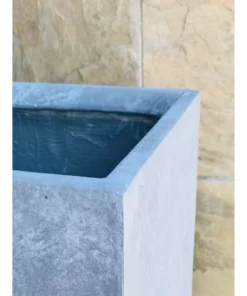 KANTE Small 13 in. Tall Slate Gray Lightweight Concrete Square Outdoor Planter -Vigoro sales Store slate gray kante plant pots rf0007a c60611 1f 1000