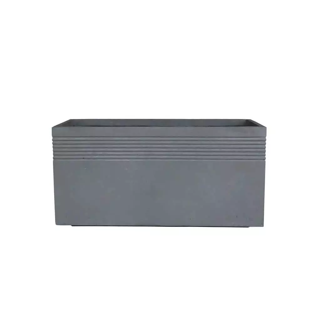 KANTE 31.5 in. L Slate Gray Lightweight Concrete Modern Rectangle Outdoor Planter 3 KANTE 31.5 in. L Slate Gray Lightweight Concrete Modern Rectangle Outdoor Planter