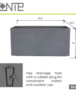 KANTE 31.5 in. L Slate Gray Lightweight Concrete Modern Rectangle Outdoor Planter 16 KANTE 31.5 in. L Slate Gray Lightweight Concrete Modern Rectangle Outdoor Planter -Vigoro sales Store slate gray kante plant pots rf0131b c60611 fa 1000