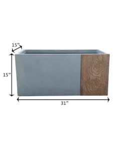 KANTE 31 in. L Rectangular Timber Ridge Concrete/Fiberglass Indoor Outdoor Elegant Long Planter -Vigoro sales Store timber ridge kante plant pots osf0219b c80811 d4 1000