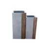 KANTE 28 in. and 24 in. Tall Timber Ridge Lightweight Concrete Tall Modern Square Outdoor Planter Set