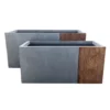 KANTE 31 in. and 23 in. Long Timber Ridge Lightweight Concrete Modern Rectangle Outdoor Planter Set