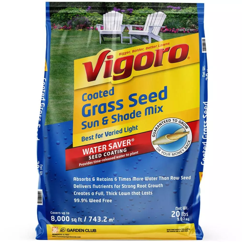 Vigoro 20 lbs. Sun and Shade Grass Seed Mix with Water Saver Seed Coating 3 Vigoro 20 lbs. Sun and Shade Grass Seed Mix with Water Saver Seed Coating