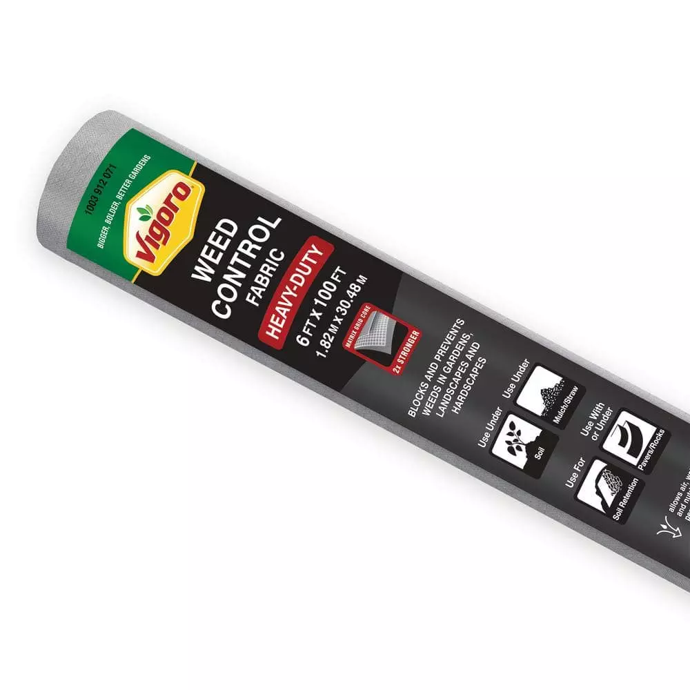 Vigoro 6 ft. x 100 ft. 2 oz. Black Flatbond (Non-Woven) Weed Barrier 5 Vigoro 6 ft. x 100 ft. 2 oz. Black Flatbond (Non-Woven) Weed Barrier - Image 3