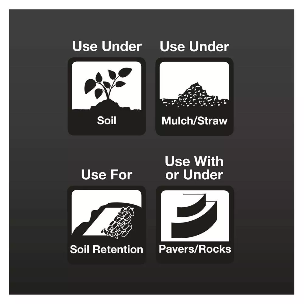 Vigoro 6 ft. x 100 ft. 2 oz. Black Flatbond (Non-Woven) Weed Barrier 4 Vigoro 6 ft. x 100 ft. 2 oz. Black Flatbond (Non-Woven) Weed Barrier - Image 2