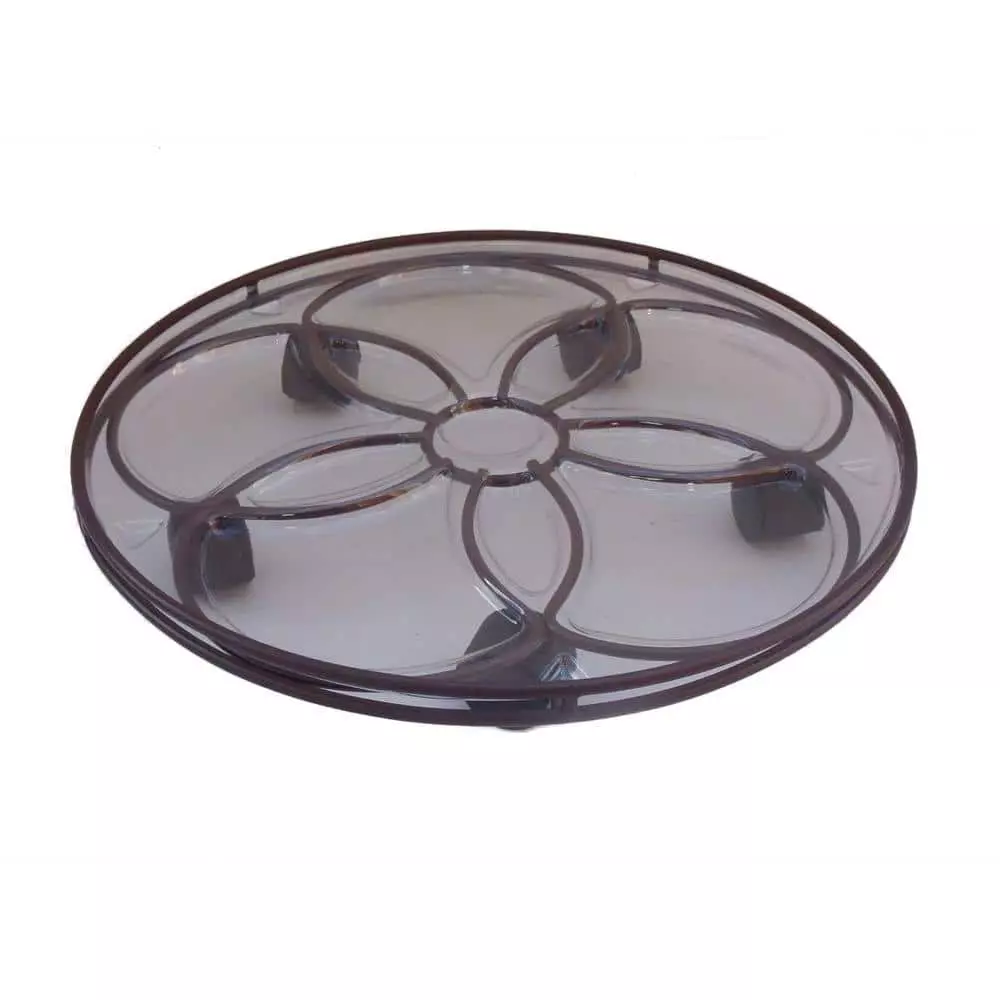 Vigoro 17 in. x 17 in. x 2.8 in. Silver Metal Plant Caddy 3 Vigoro 17 in. x 17 in. x 2.8 in. Silver Metal Plant Caddy