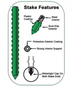 Vigoro 6 ft. Green Colored Heavy Duty Steel Core Garden Stakes -Vigoro sales Store vigoro tomato cages st6hdvg fa 1000