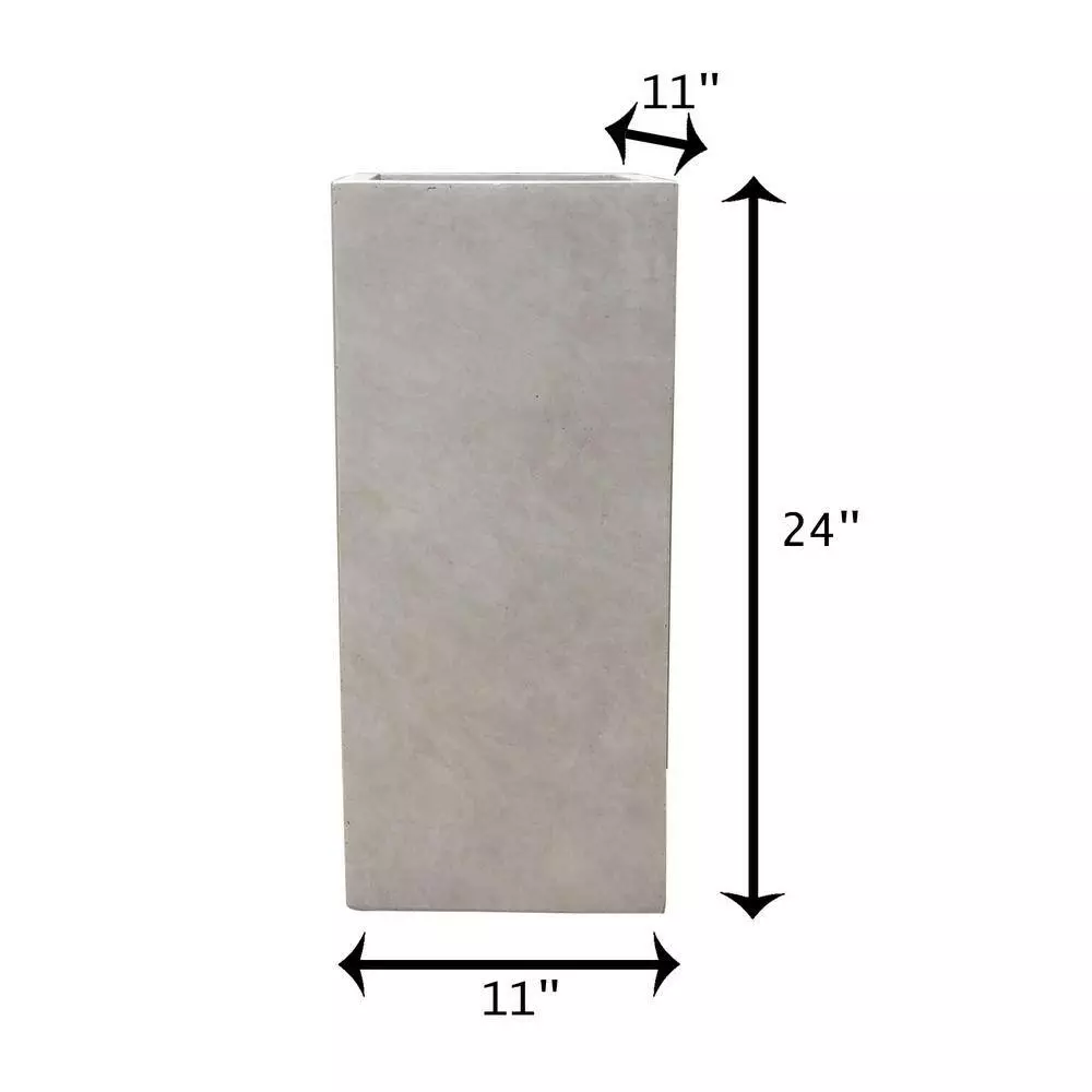 KANTE 24 in. H Square Weathered Concrete/Fiberglass Indoor Outdoor Modern Tall Seamless Planter 9 KANTE 24 in. H Square Weathered Concrete/Fiberglass Indoor Outdoor Modern Tall Seamless Planter - Image 7
