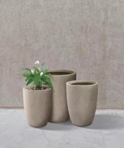 KANTE 22.4", 20.4" and 18.1"H Round Weathered Finish Concrete Planters Set of 3, Outdoor Indoor w/Drainage Hole & Rubber Plug -Vigoro sales Store weathered concrete kante plant pots rc0153bcd c80021 2 1f 1000