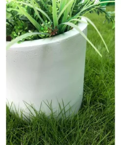 KANTE 12.9 in. Dia, Pure White Lightweight Concrete Modern Cylinder Outdoor Planter -Vigoro sales Store white kante plant pots rc0119b c80011 fa 1000
