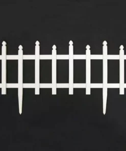 Vigoro 12 in. H White Classic Picket Style Plastic Garden Fence -Vigoro sales Store white plastic resin vigoro garden fencing 51502 4f 1000