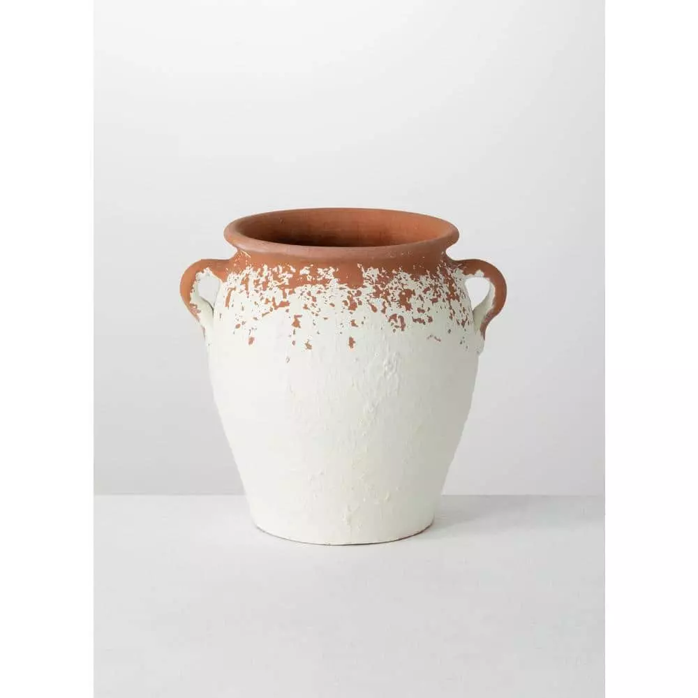 SULLIVANS White Ceramic Speckled Pot 3 SULLIVANS White Ceramic Speckled Pot