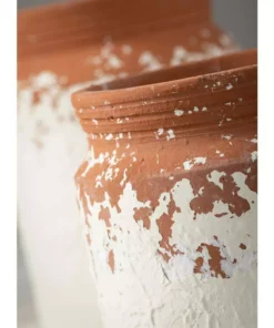 SULLIVANS White Ceramic Speckled Container (Set of 2) -Vigoro sales Store white sullivans plant pots cm2936 4f 1000