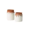 SULLIVANS White Ceramic Speckled Container (Set of 2) -Vigoro sales Store white sullivans plant pots cm2936 64 1000