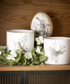 SULLIVANS Spring Print Decorative Pots - Set of 3 -Vigoro sales Store white sullivans plant pots cmt1199 4f 1000