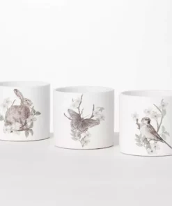 SULLIVANS Spring Print Decorative Pots - Set of 3