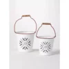 SULLIVANS White Joy Snowflake Metal Bucket (Set of 2) -Vigoro sales Store white sullivans plant pots met1751 64 1000