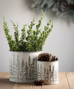 SULLIVANS White Weathered Metal Tree Planters - Set of 3 -Vigoro sales Store white sullivans plant pots met1806 4f 1000