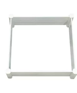 Vigoro 4 ft. x 4 ft. x 15 in. White Vinyl Raised Garden Bed -Vigoro sales Store white vigoro raised planter boxes 26001v 76 1000
