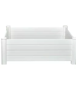 Vigoro 4 ft. x 4 ft. x 15 in. White Vinyl Raised Garden Bed -Vigoro sales Store white vigoro raised planter boxes 26001v fa 1000
