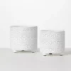SULLIVANS Whitewash Textured Footed Cement Pot - Set of 2 1 SULLIVANS Whitewash Textured Footed Cement Pot - Set of 2 -Vigoro sales Store whitewashed sullivans plant pots cmt1206 64 1000