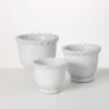 SULLIVANS Whitewashed Scalloped Edge Cement Pot - Set of 3 -Vigoro sales Store whitewashed sullivans plant pots cmt1211 64 1000