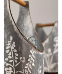 SULLIVANS Whitewashed Metal Flower Trug With Handles (Set of 2) 9 SULLIVANS Whitewashed Metal Flower Trug With Handles (Set of 2) -Vigoro sales Store whitewashed sullivans plant pots met1699 1f 1000